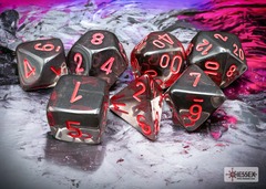 Polyhedral 7-Dice Set CHX23088 - Translucent Smoke/Red